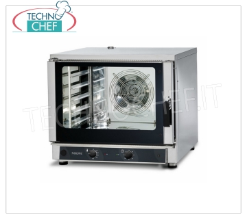 TECNODOM-Horno Eléctrico de Convección 5 Bandejas GN 1/1 o 60x40 cm, Mandos Mecánicos, mod. NERONE MEDIADOS 5 MEC. HORNO CONVECCIÓN Eléctrico Convección, Profesional, capacidad 5 bandejas Gastro-Norm 1/1 o 600x400 mm (excluidas), MANDOS MECÁNICOS, V.400/3 + N, Kw.6,45, Peso 87 Kg, dim.mm.840x910x750h