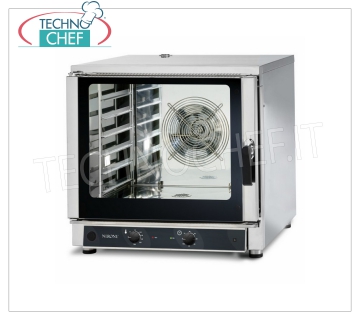 TECNODOM-Horno Eléctrico de Convección 6 Bandejas GN 1/1 o 60x40 cm, MANDOS MECÁNICOS, mod. NERONE MEDIADOS 6 MEC. HORNO CONVECCIÓN Eléctrico Convección, Profesional, capacidad 6 bandejas Gastro-Norm 1/1 o 600x400 mm (excluidas), MANDOS MECÁNICOS, V.400/3 + N, Kw.7,65, Peso 91 Kg, dim.mm.840x910x830h