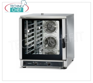 TECNODOM-Horno Eléctrico de Convección 7 Bandejas GN 1/1 o 60x40 cm, MANDOS MECÁNICOS, mod. NERONE MEDIADOS 7 MEC HORNO CONVECCIÓN Eléctrico Convección, Profesional, capacidad 7 bandejas Gastro-Norm 1/1 o 600x400 mm (excluidas), MANDOS MECÁNICOS, V.400/3+N, Kw.10,7, Peso 106 Kg, dim.mm.840x910x930h