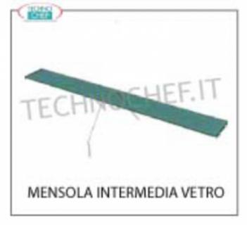 Estante intermedio en vidrio templado Estante intermedio en vidrio templado con soportes para mod. SALINA 80 1520 mm largo