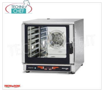 HORNO ELÉCTRICO DE CONVECCIÓN A VAPOR para 6 bandejas GN 1/1 (mm325x530), mod. FEDL06NEMIDVH2O HORNO ELÉCTRICO CONVENCIÓN A VAPOR, Profesional para GASTRONOMÍA, capacidad 6 BANDEJAS Gastro-Norm 1/1 o mm.600x400 (excluido), CONTROLES DIGITALES, 9 programas de cocción, V.400 / 3 + N, Kw.7,65, Peso 91 Kg, dim.mm.840x910x830h