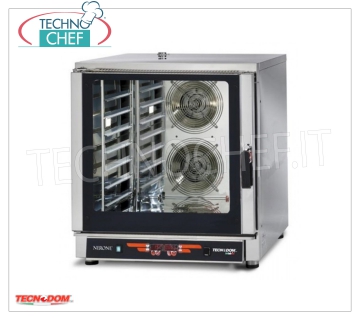 Horno eléctrico digital de convección 7 bandejas GN 1/1, mod. FEDL07NEMIDVH2O HORNO CONVENCION-VAPOR Ventilador eléctrico, Profesional para GASTRONOMÍA y PASTELERÍA, capacidad 7 BANDEJAS Gastro-Norm 1/1 o mm.600x400 (excluido), CONTROLES DIGITALES, 9 programas de cocción, V.400 / 3 + N, Kw.10, 7, Peso 106 Kg, dim.mm.840x910x930h