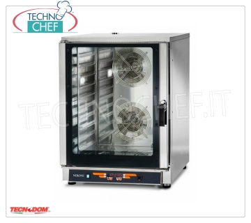 Horno Eléctrico Digital de Convección a Vapor, 10 Bandejas GN 1/1, modFEDL10NEMIDVH2O. HORNO ELÉCTRICO CONVENCIÓN A VAPOR, Profesional para GASTRONOMÍA y PASTELERÍA, capacidad 10 BANDEJAS Gastro-Norm 1/1 o mm.600x400 (excluido), CONTROLES DIGITALES, 9 programas de cocción, V.400 / 3 + N, Kw.12, 7, Peso 127 Kg, dim.mm.840x910x1150h