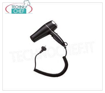Technochef - SECADOR DE CAJONES - 1800W Secador de cajones, cuerpo ABS negro, 3 configuraciones de velocidad, bajo nivel de ruido, V.230 / 1, Watt 1800, dimensiones 205x80x250h mm