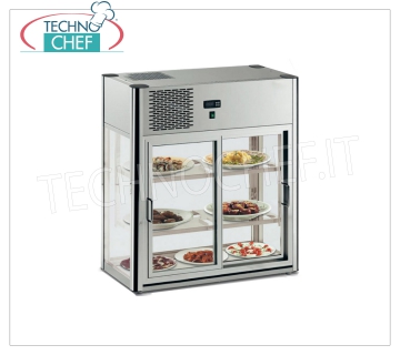 EXPOSITOR REFRIGERADO DE BANCO con 3 PLANOS, 80 cm de largo, 73.4 cm de alto, mod. LINUS100