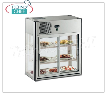 EXPOSITOR REFRIGERADO SHOW de BANCO con 3 PLANOS, 80 cm de largo, mod. LINUS 150