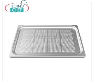 SPIDOCOOK - Bandeja GN 1/1 de acero inoxidable perforado, h 20 mm, Mod.TG810 Bandeja de horno Gastro-Norm 1/1 (mm 530x325) en acero inoxidable perforado, h 20 mm.