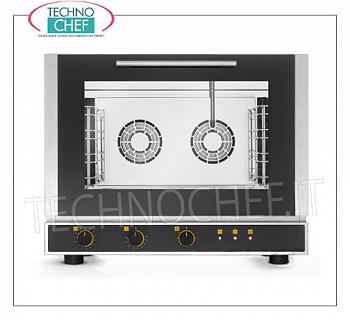 Tecnoeka - HORNO DE CONVECCIÓN DE VAPOR Eléctrico, 4 bandejas GN 1 / 1- 1- 325x530, mod. EKF411UD HORNO DE CONVENCIÓN DE VAPOR ELÉCTRICO VENTILADO PROFESIONAL, con cámara de cocción para 4 BANDEJAS GASTRO-NORM 1/1 (530x325 mm), CONTROLES ELECTROMECÁNICOS, V.400 / 3 + N, Kw.4.4, Peso 58 Kg, dim.mm. 784x752x634h