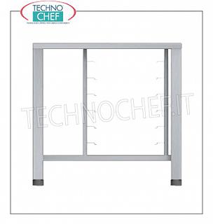 Soporte base para hornos de acero inoxidable con repisa inferior y par de guías.