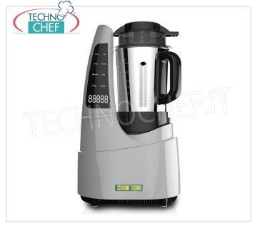 EASYLINE - Technochef, Licuadora térmica profesional, Mod. TM1128 Licuadora con función de cocción, EASYLINE-FIMAR, panel de pantalla táctil, vaso de precipitados de acero inoxidable, velocidad 26000 rpm, V.230 / 1, Kw.2.2 (Kw 1.00 para motor + Kw.1.2 para calefacción), Peso 4.5 Kg, dim.mm.270x200x505h