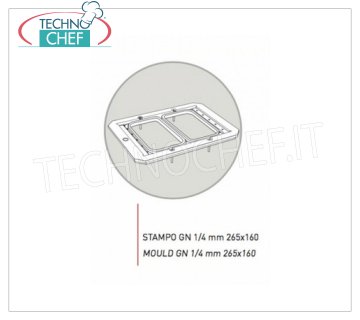 TECHNOCHEF - Molde anticoradal de aluminio, Mod.GN1 / 4 Molde de aluminio anticoradal para Mod.TRAY600 y TRAY800, con 2 impresiones para bandejas Gastro-norma 1/4, 265x160 mm