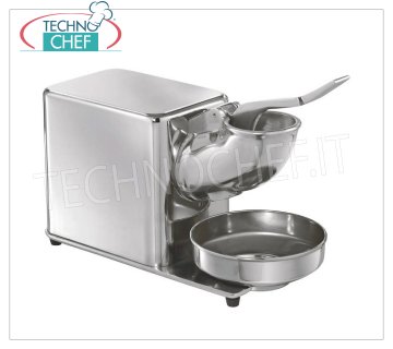 TECHNOCHEF - Trituradora de hielo profesional, velocidad 1400 rpm, Mod.TGH Trituradora de hielo de acero inoxidable y aluminio, velocidad 1400 rpm, ideal para la producción de hielo en escamas, V.230 / 1, Kw.0.3, Peso 12.50 Kg, dim.mm.400x180x350h