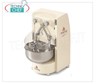 MEZCLADOR CON BRAZOS HUMBONOS, Línea MAMY 7 Kg, Cuba 10 lts, Mod. TUFFANTINA T7 MEZCLADORA con BRAZOS HUMIDORES, Línea MAMY, con cuba de acero inoxidable de 10 lt, capacidad masa 7 Kg, V.230/1, Kw.0,5, Peso 52 Kg, dim.mm.370x510x695h