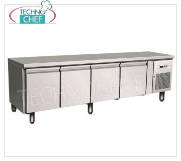 Forcar- Mesa Frigorífica Frigorífica 4 Puertas, Temp.-2°/+8°C, Lt.170, Ventilada, Mod.G-UGN4100TN