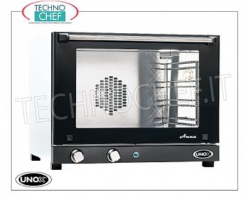 UNOX - Horno eléctrico de convección mod. XF023 ANNA, 4 bandejas 46x33 cm HORNO DE CONVENCIÓN eléctrico UNOX - Línea MISS - Modelo ANNA para GASTRONOMÍA y PASTELERÍA, capacidad 4 BANDEJAS de mm. 460x330, versión con MANDOS MANUALES, V.230 / 1, Kw. 3.00, Peso 22 Kg, dim.mm. 600x587x472h