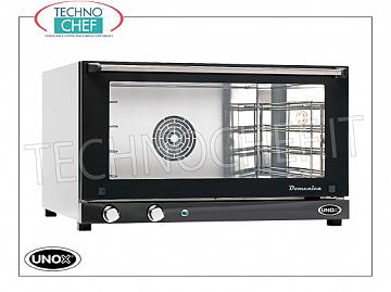 UNOX - Horno eléctrico de convección, mod. XF043 - Domenica, 4 bandejas de cm. 60x40, HORNO ELÉCTRICO DE CONVENCIONES Línea UNOX-MICRO, Mod. DOMINGO para GASTRONOMÍA y PASTELERÍA, capacidad 4 BANDEJAS de mm. 600x400, versión con CONTROLES MANUALES, V.230 / 1-400 / 3, Kw. 5,30 / 3,2, Peso 44 Kg, dim.mm. 800x706x472h