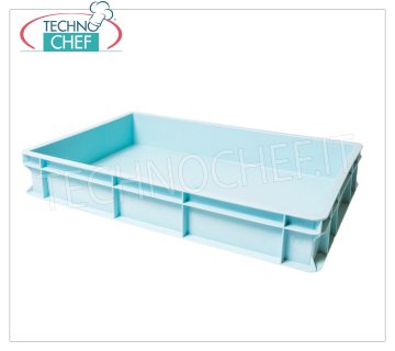 Caja para pan - Masa para pizza 60x40x10h cm, color azul claro Caja porta-barras para masa de pizza, apilable en polietileno alimentario, color azul claro, dim.mm.600x400x100h