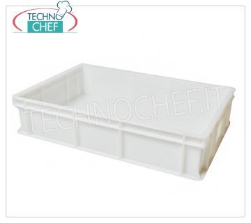 Caja para pan de masa de pizza 60x40x13h cm, color blanco Caja porta-barras para masa de pizza, apilable en polietileno alimentario, color blanco, dim.mm.600x400x130h