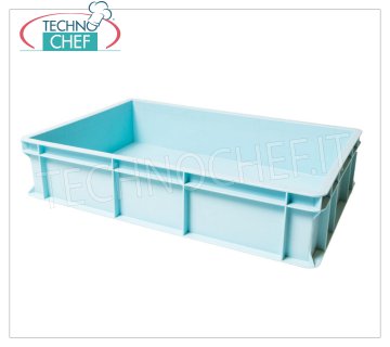 Caja para pizza de masa de pan 60x40x13h cm, color azul claro Caja de pan-masa para pizza, apilable en polietileno alimentario, color celeste, dim.mm.600x400x130h
