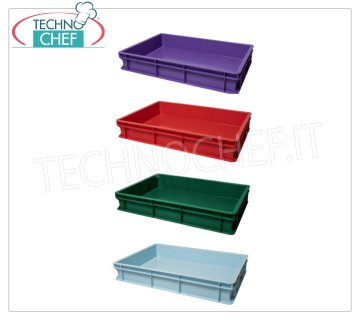 Caja para pan de masa de pizza de 60x40x7h cm, disponible en diferentes colores Caja porta masa para pizza, apilable, de polietileno alimentario, color azul claro, dim.mm.600x400x70h