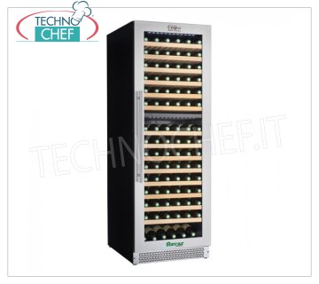 Forcar - BODEGA VENTILADA ''ENOLO'' para 95 BOTELLAS, DOBLE TEMPERATURA, Mod.G-VI180D Vinoteca Refrigerada, 1 puerta de cristal, capacidad 95 botellas, Refrigeración VENTILADA a doble temperatura +5°/+12°C ~ +12°+20°C, Iluminación LED, V.230/1, Kw.0,16, Peso 94 Kg, dim.mm.710x595x1720h.