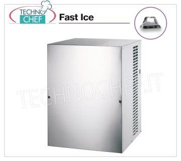 MÁQUINA DE HIELO FAST ICE con CUBOS VERTICALES de 140 Kg / 24 horas, sin DEPÓSITO, Mod.VM350 Fabricadora de hielo FAST ICE con cubitos verticales, para combinar con contenedor de almacenamiento de hielo, rendimiento máximo 140 Kg / 24h, refrigeración por agua, V.230 / 1, Kw 1,4, Peso 73 Kg, dim.mm.540x544x747h