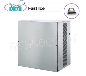 MÁQUINA DE HIELO FAST ICE con CUBOS VERTICALES de 400 Kg / 24 horas sin DEPOSITO, Mod.VM900 Fabricadora de hielo FAST ICE con cubitos verticales, rendimiento máximo 400 Kg / 24h, para combinar con contenedor para almacenamiento de hielo, refrigeración por agua, V.230 / 1, Kw 3.00, Peso 113 Kg, dim.mm.770x550x805h