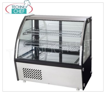 FORCAR - VITRINA REFRIGERADA, capacidad lt.160, Ventilada, Clase C, mod.G-VPR160 Vitrina refrigerada de mostrador con vidrio curvo, refrigeración VENTILADA, temperatura +2°/+8° C, capacidad lt.160, Gas ECOLÓGICO R600a, Clase C, V.230/1, Kw.0,16, Peso 75 Kg, tamaño exterior mm. 873x580x670h