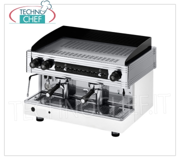 WEGA - Cafetera Espresso 2 grupos, Profesional, Semiautomática para Bares, Línea ORION GOLD, Mod EPU20G Cafetera Espresso con 2 grupos de erogación, Profesional, Controles manuales semiautomáticos, Marca WEGA, Orion Gold Line, Caldera de 12 lt, 2 lanzas de vapor de acero inoxidable, 1 extracción de agua caliente, V.230/3-400/3, Kw. 3,6 /3,9, Peso 84 Kg, dim.mm.720x545x515h