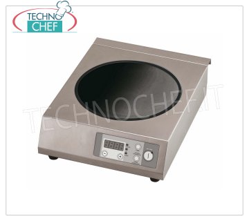 Technochef - PLACA DE INDUCCIÓN para WOK, Ø 300 mm, Mod.ICW35-S WOK de mesa INDUCCIÓN, SUPERFICIE ÚTIL: DIÁMETRO 300 MM, Kw. 3.5, V. 230/1, dimensiones exteriores 335x425x135h