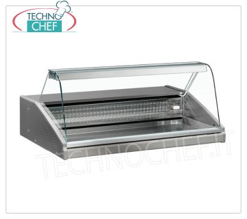 VITRINA REFRIGERADA para MOSTRADOR, versión con CRISTAL CURVADO, mod VRY8FISH VITRINA DE SOBREMESA REFRIGERADA, versión con VIDRIO CURVADO, ESTÁTICO, temperatura + 2 ° / + 6 ° C, línea VR2005, completa con unidad de enfriamiento e iluminación, V.230 / 1, Kw.0,441, dim.mm.1000x990x650h